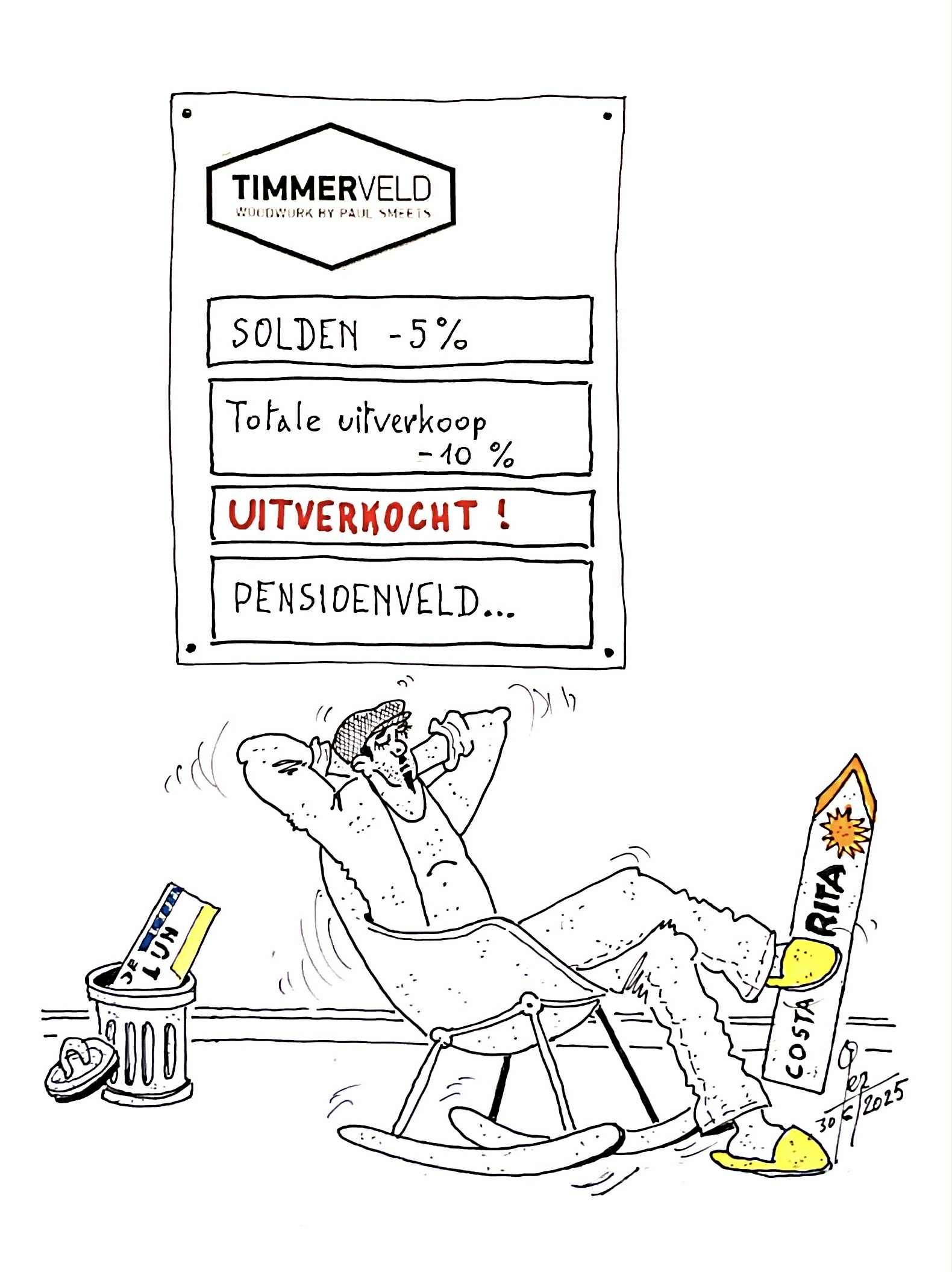 met pensioen cartoon